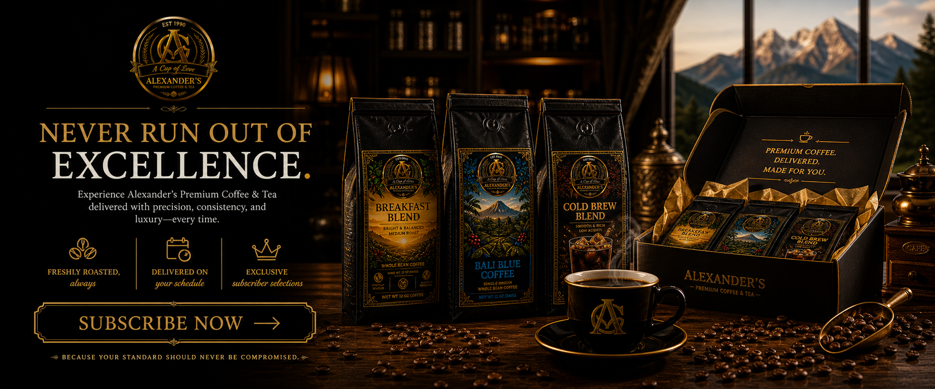 Premium Alexander's Coffee subscription box
